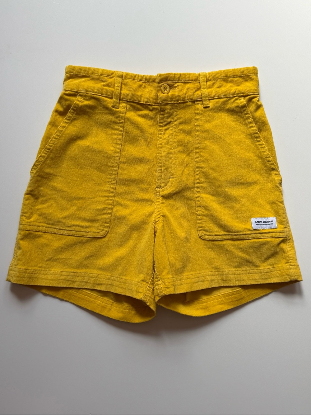 Banks Journal Womens Big Bear Corduroy  Walkshort, Lemon - Size 4